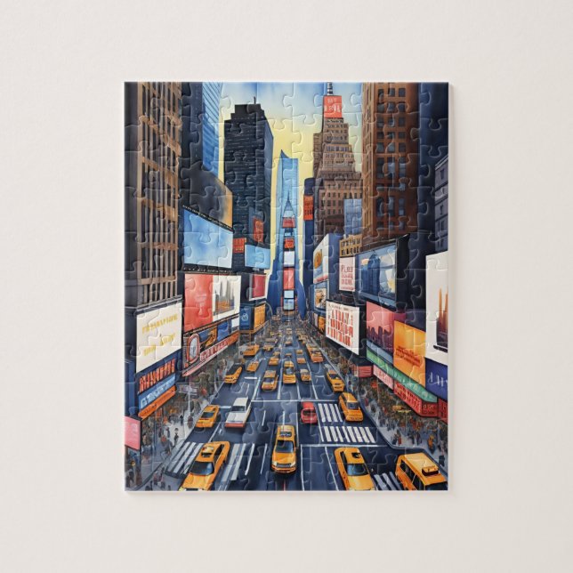 Quebra-cabeça Rua movimentada de Nova York abstrata Viagem (Vertical)