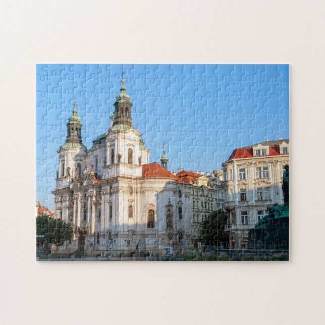 Quebra-cabeça Rua, Nicholas Church, na antiga cidade de Praga (Horizontal)