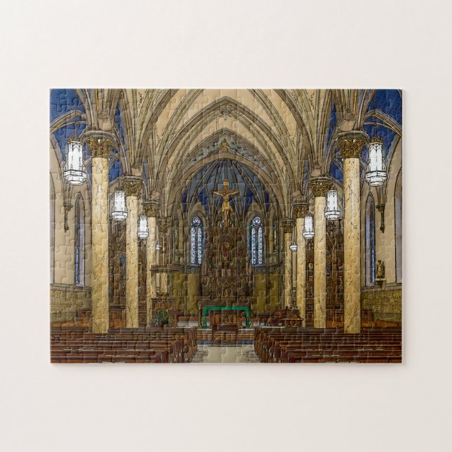 Quebra-cabeça Rua Peter Igreja Católica Painterly (Horizontal)