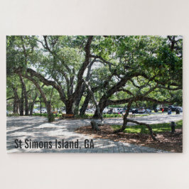 Quebra-cabeça Rua Simons Island Live Oak Trees