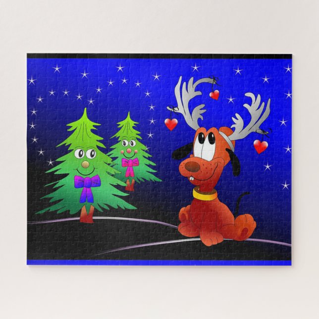 Quebra-cabeça Rudolph e Árvores de Natal (Horizontal)