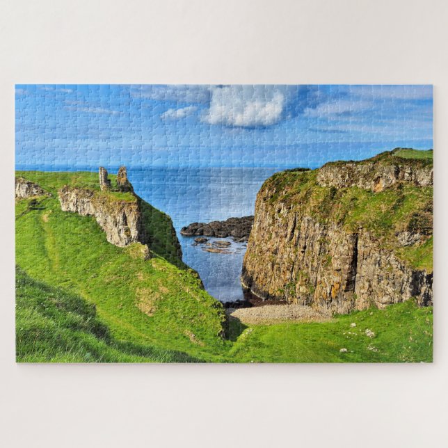 Quebra-cabeça Ruínas do Castelo de Dunseverick, Antrim, Irlanda  (Horizontal)