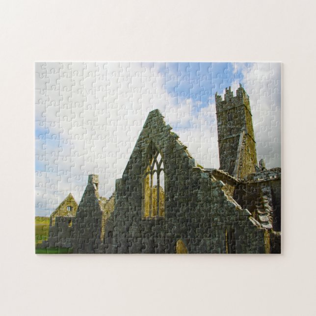 Quebra-cabeça Ruínas Históricas da Abadia Galway Irlanda. (Horizontal)