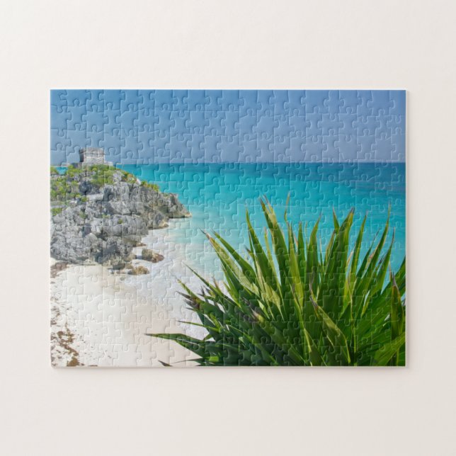 Quebra-cabeça Ruínas maias na praia em Tulum (Horizontal)