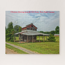Rustic Barn North Carolina. Cartões de natal