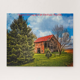 Quebra-cabeça Rustic Barn Ohio.Cartões de natal