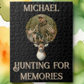 Quebra-cabeça Rustic Hunter Deer Antler Memories Photo