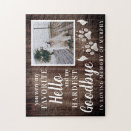 Quebra-cabeça Rustic Paw Imprime Foto Personalizada Do Memorial 