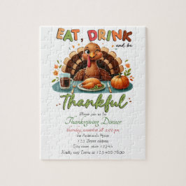 Quebra-cabeça Rustic Thankanding Pumpkin Watercolor Autumn