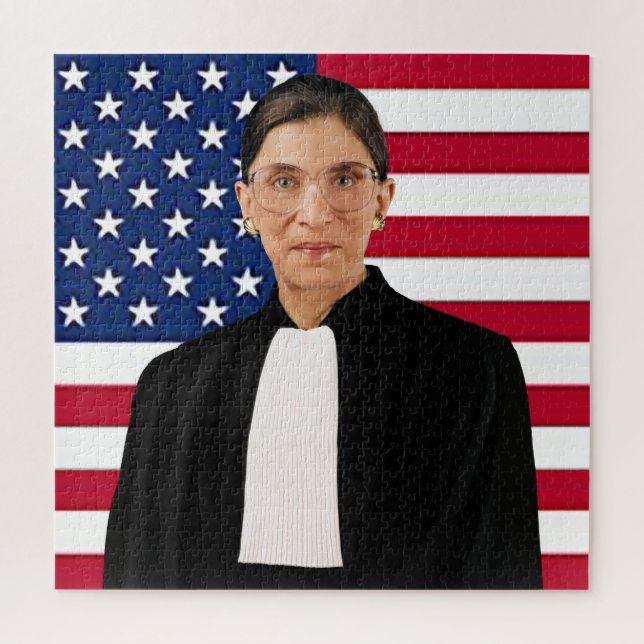 Quebra-cabeça Ruth Bader Ginsburg bandeira EUA (Vertical)