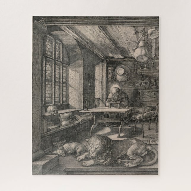 Quebra-cabeça S. Jerônimo em seu Estudo por Albrecht Dürer (Vertical)