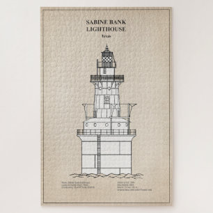Quebra-cabeça Sabine Bank Lighthouse - Texas - SBD