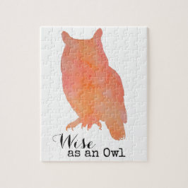 Quebra-cabeça Sábio como um Woodland Watercolor de Coruja