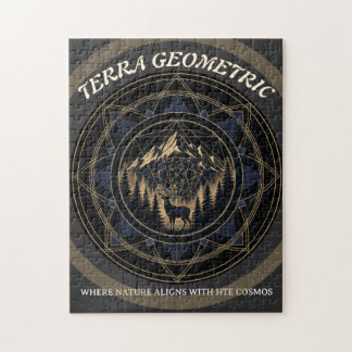Quebra-cabeça Sacred Geometry Nature Fusion • Mountains & Forest