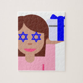 Quebra-cabeça sacudir de cabelo chanukkah emoji