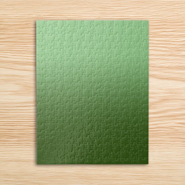 Quebra-cabeça Sage e Verde Floresta Monotono Ombre (Sage and Forest Green Monotone Ombre Jigsaw Puzzle)