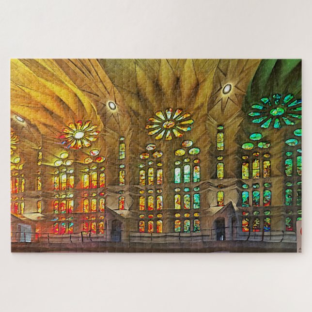 Quebra-cabeça Sagrada Família. Interior. Ver 19. (Horizontal)