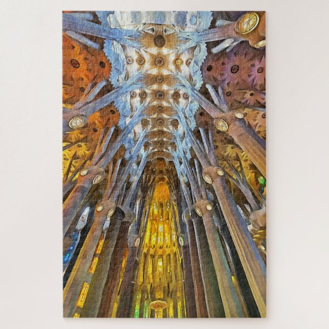 Quebra-cabeça Sagrada Família. Interior. Ver 21. (Vertical)
