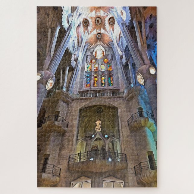 Quebra-cabeça Sagrada Família. Interior. Ver 25. (Vertical)