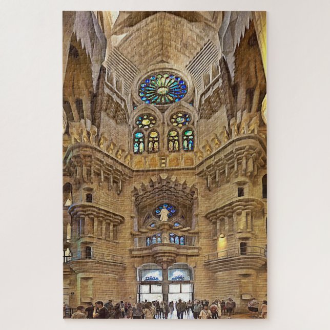 Quebra-cabeça Sagrada Família. Interior. Ver 32. (Vertical)