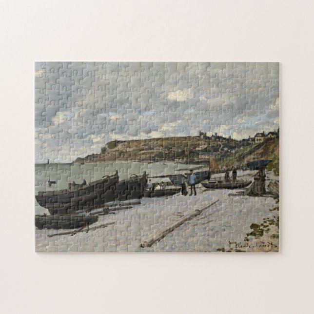 Quebra-cabeça Sainte-Adresse de Monet - Céu Nublado do Mar de Ba (Horizontal)