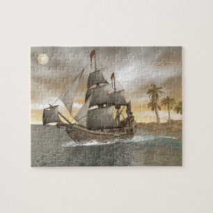 Quebra-cabeça Sair do navio de pirata - 3D render.j