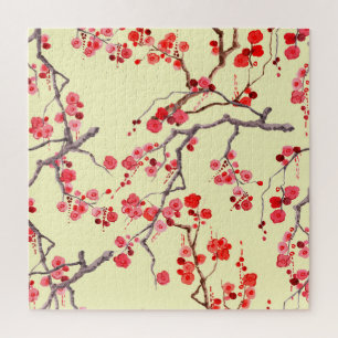 Quebra-cabeça Sakura Blossom Watercolor Padrão Sem Costura