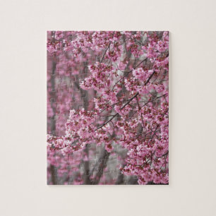 Quebra-cabeça Sakura Cherry Blossoms Fluindo Rosa