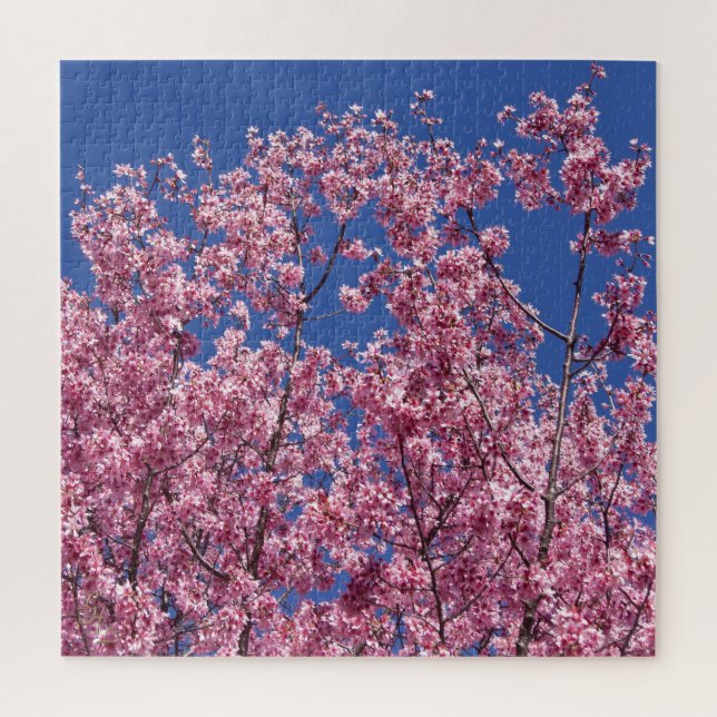 Quebra-cabeça Sakura Flores de Cerejeira no Azul (Vertical)