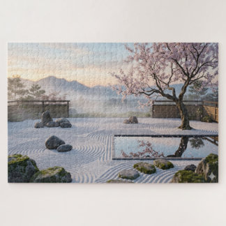 Quebra-cabeça Sakura Serenity: O Jardim Zen Minimalista