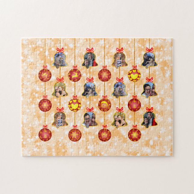 Quebra-cabeça Sala de Natal e Ornamentos de Bola 6 Fotos L-Peach (Horizontal)