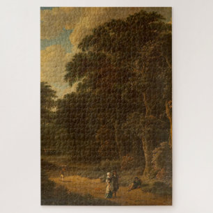 Quebra-cabeça Salomon Rombouts - Paisagem Florestal com Floresta