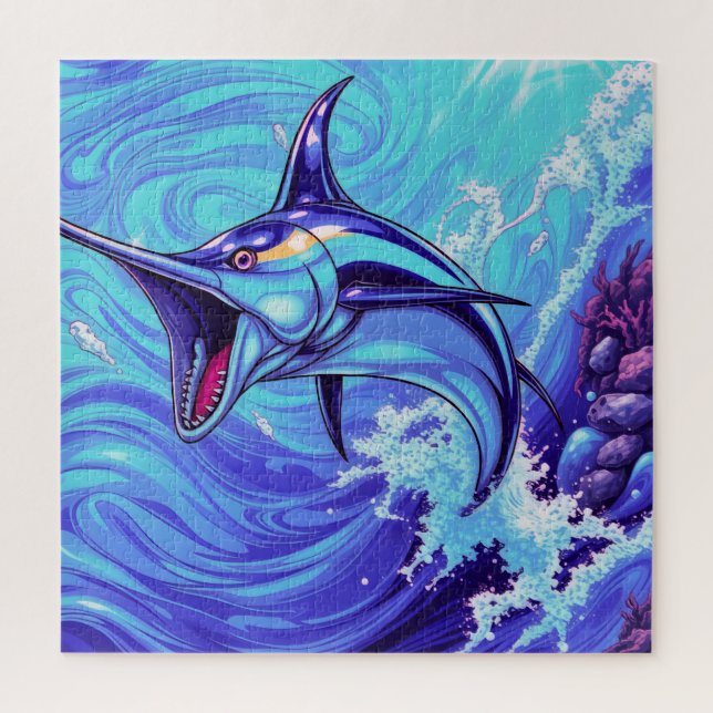 Quebra-cabeça Salto de Marlin Azul (Vertical)