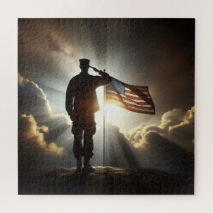 Quebra-cabeça Saluting American Soldier