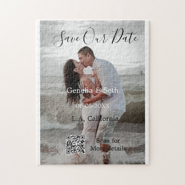 Quebra-cabeça Salve a data simples código de QR mínimo detalhes  (Vertical)