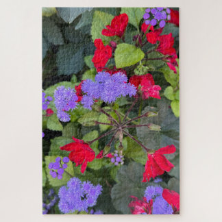 Quebra-cabeça Salvia Vermelha e Ageratum Roxo, Cidade de Quebec