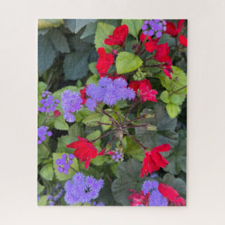 Quebra-cabeça Salvia Vermelha e Ageratum Roxo, Cidade de Quebec