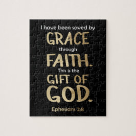 Quebra-cabeça Salvo por Grace Através De Faith Ephesianos Dourad