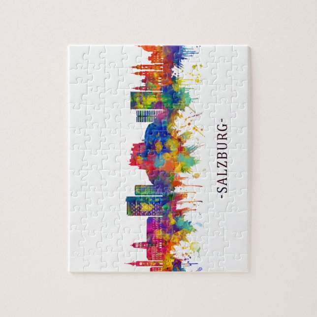 Quebra-cabeça Salzburg Áustria Skyline (Vertical)