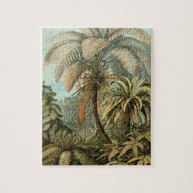 Quebra-cabeça Samambaia Palmeira Antiga Arte Botânica de Samamba (Vertical)