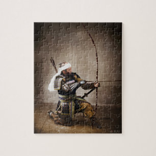 Quebra-cabeça Samurai japonês em Armadura com Arco
