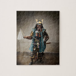 Quebra-cabeça Samurai japonês no comandante Armor