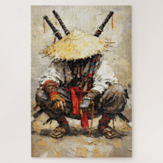 Quebra-cabeça Samurai Resting Palette Knife Orange Impasto