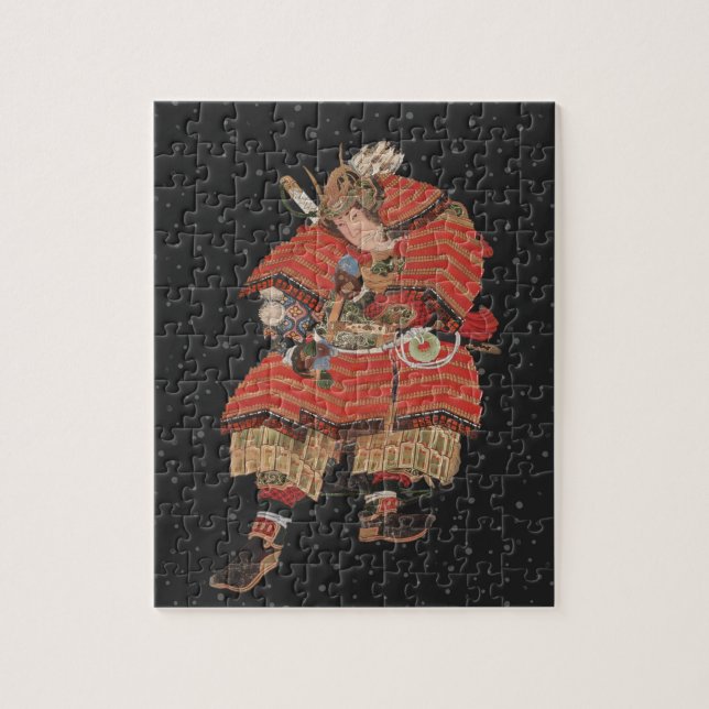 Quebra-cabeça Samurai Warrior Vintage - Arte Japonesa (Vertical)