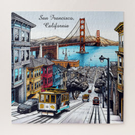 Quebra-cabeça San Francisco, California Quic Book Style Art