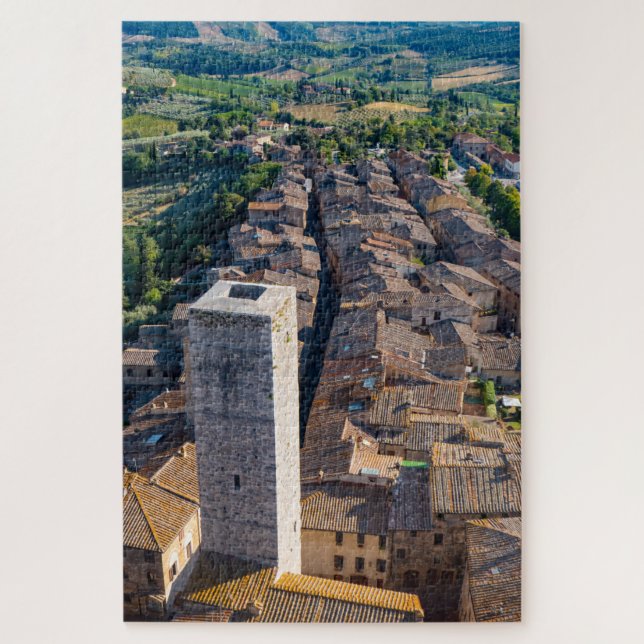Quebra-cabeça San Gimignano do céu, Toscana (Vertical)
