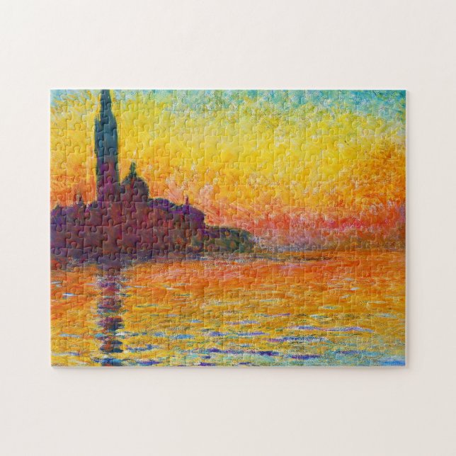 Quebra-cabeça San Giorgio Maggiore em Dusk Claude Monet (Horizontal)