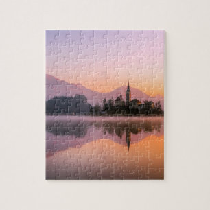 Quebra-cabeça Sangramento da Eslovênia ao pôr do sol