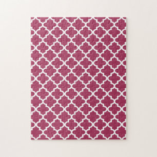 Quebra-cabeça Sangria Red Azulejo do Marrocos Trellis Pattern