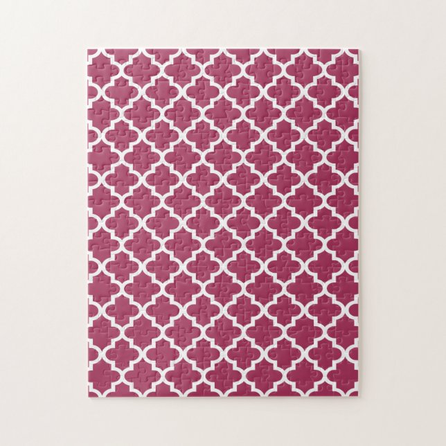 Quebra-cabeça Sangria Red Azulejo do Marrocos Trellis Pattern (Vertical)